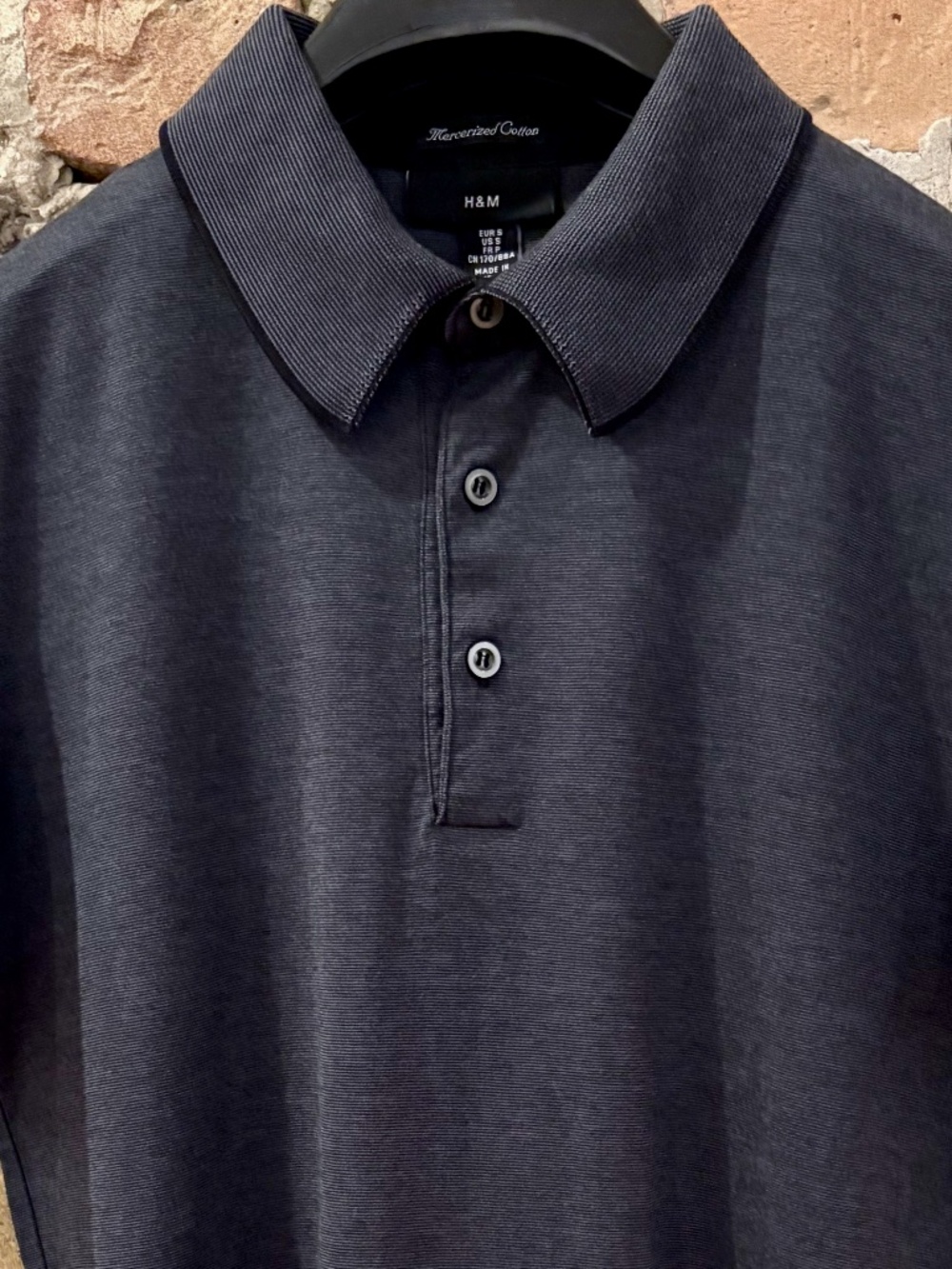 H&M 3 Shirts: Gray Polo, Black Sleeveless T-Shirt, Blue Short Sleeve Button-Up - Picture 3 of 16
